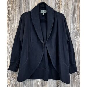 Lauren Ralph Lauren Active Cardigan Women's Size M Black Cotton Open Front